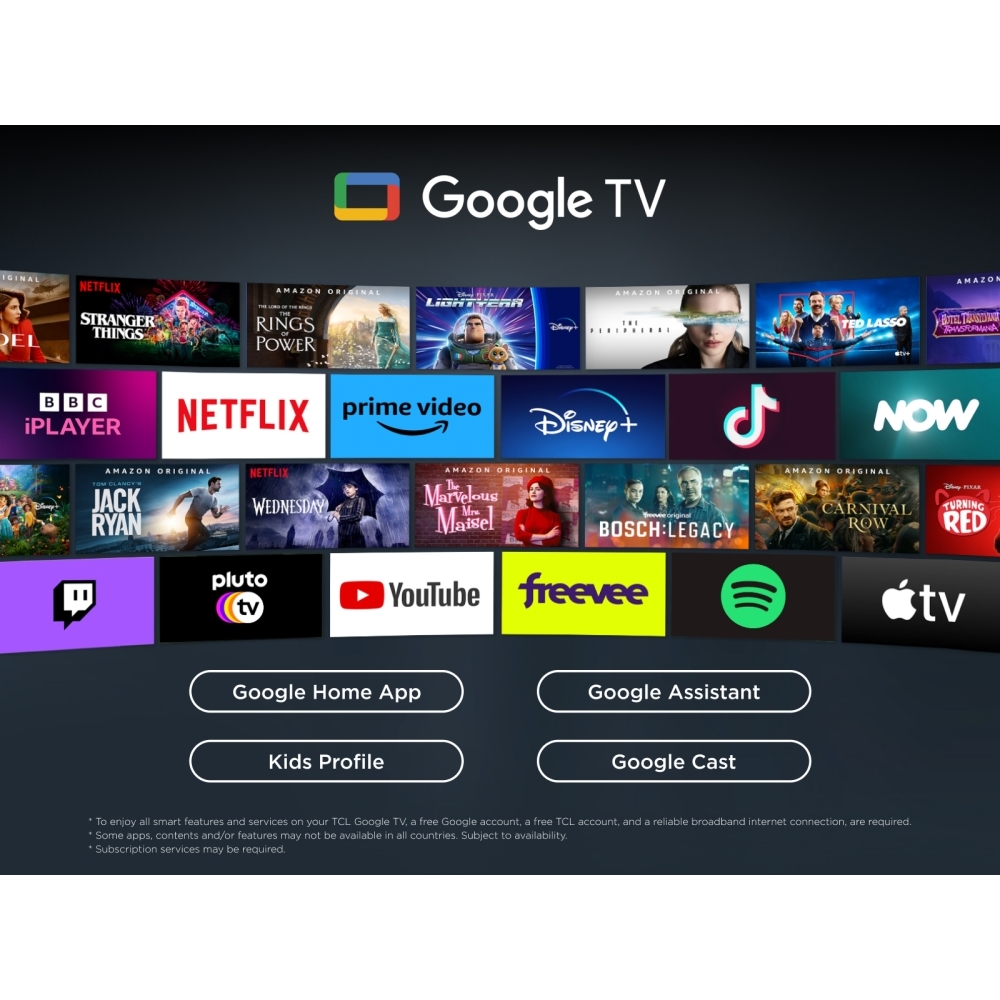 TCL 85T8C-UK 85" QLED Smart Television, 4K Ultra HD, Black, F Rated