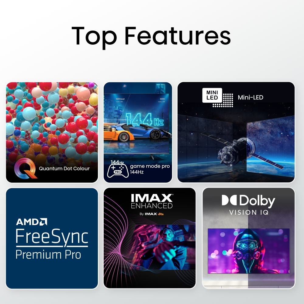 Hisense 85U7KQTUK 85" Mini LED Smart Television, 4K Ultra HD, Grey, F Rated