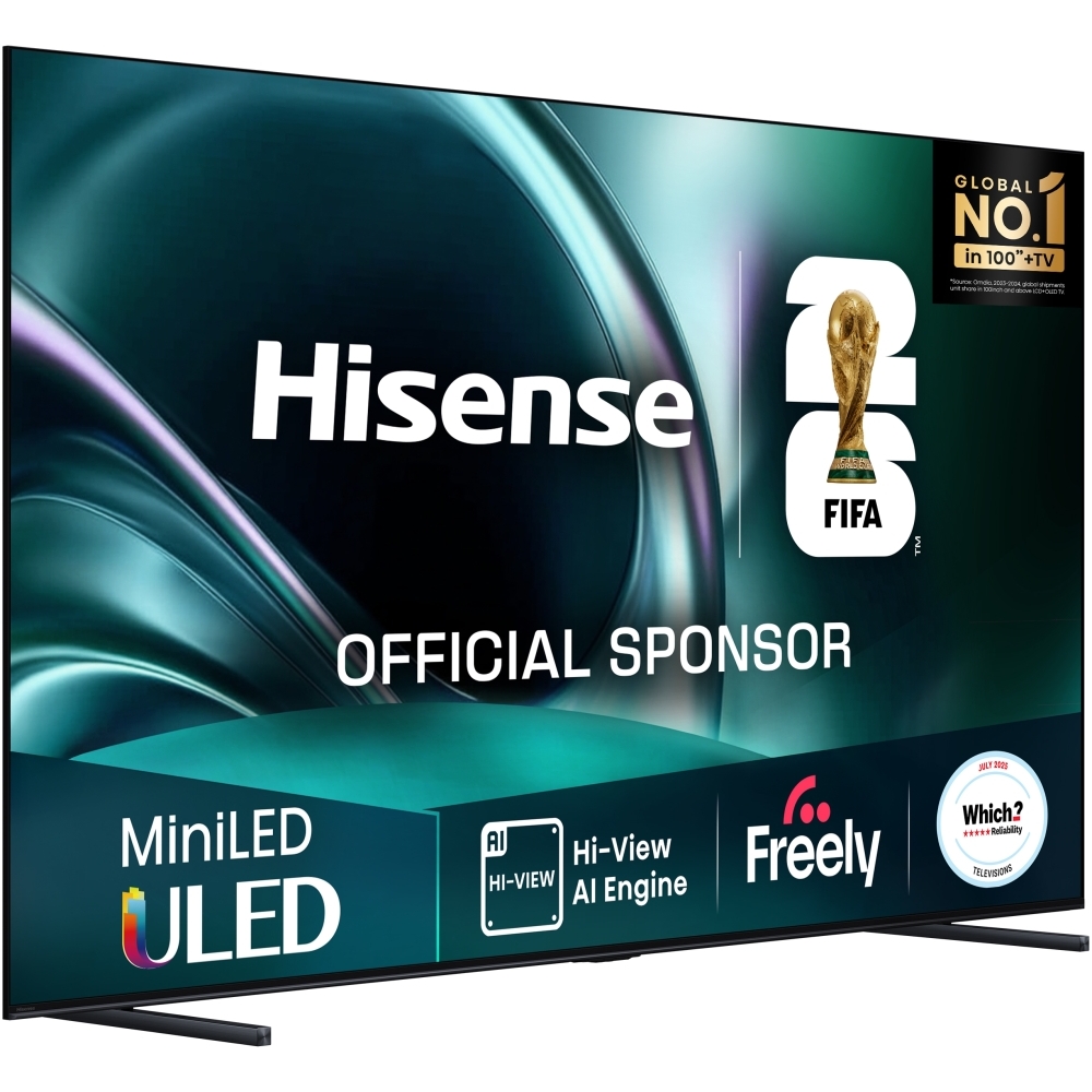 Hisense 85U7QTUK 85" ULED Mini LED Smart Television, 4K Ultra HD, Black, D Rated