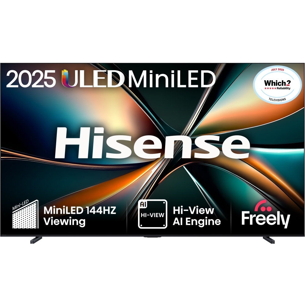 Hisense 85U7QTUK 85" ULED Mini LED Smart Television, 4K Ultra HD, Black, D Rated