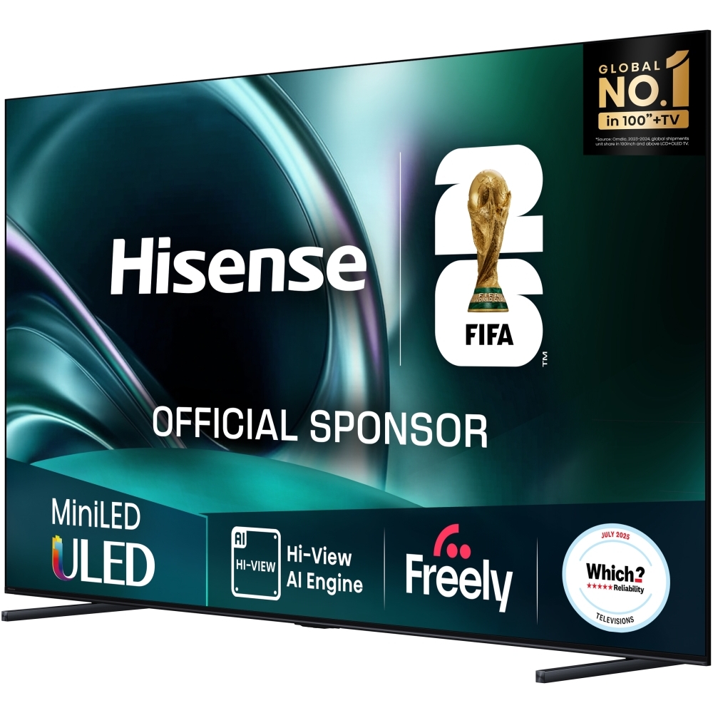 Hisense 85U7QTUK 85" ULED Mini LED Smart Television, 4K Ultra HD, Black, D Rated