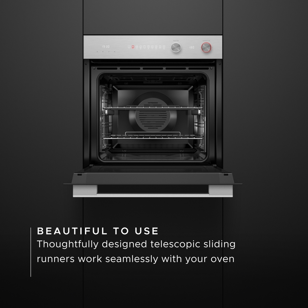 Fisher & Paykel OB60SACPGX5 Built-In Electric Single Oven with Pyrolytic Cleaning, Silver, A Rated
