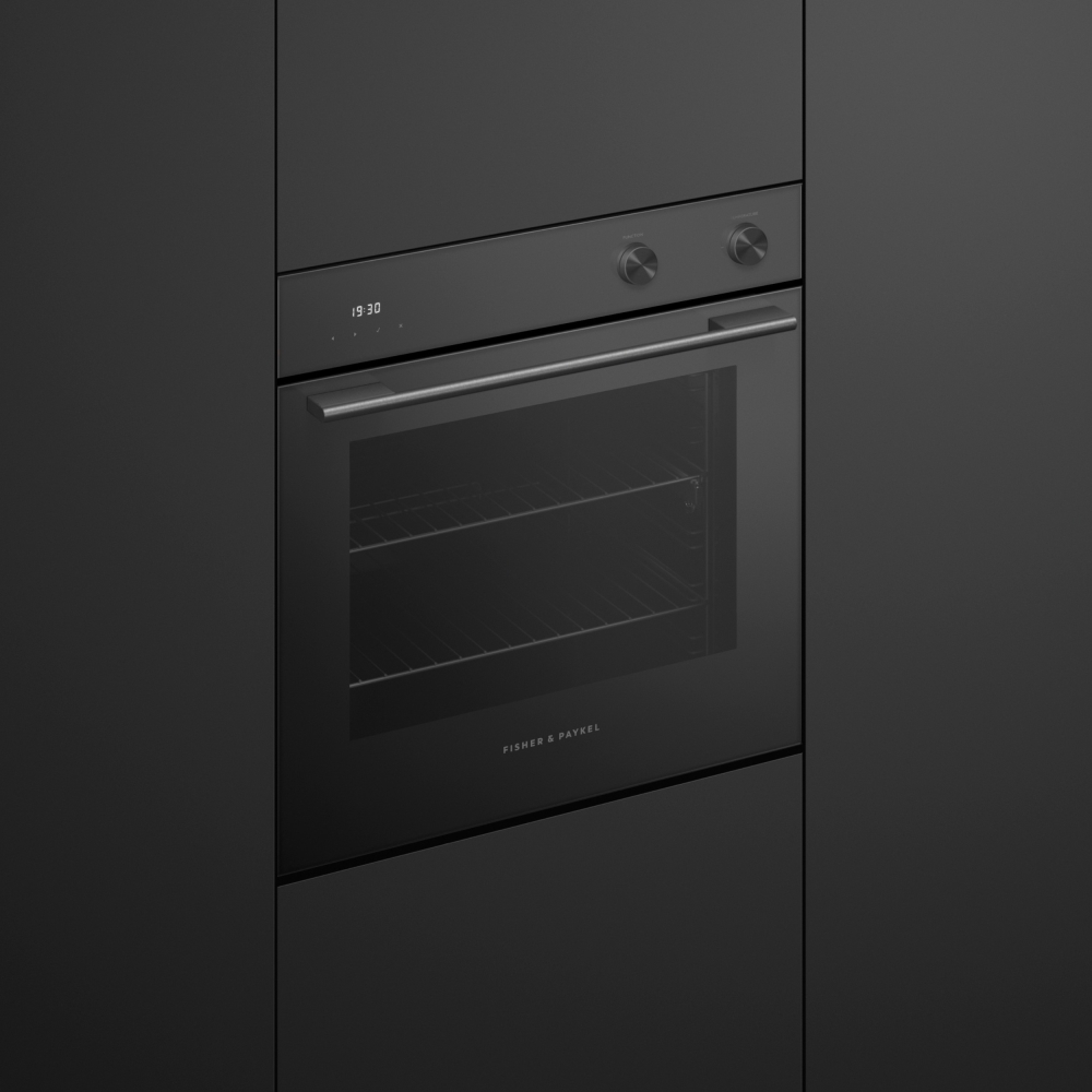 Fisher & Paykel OB60SACPGB5 Built-In Electric Single Oven with Pyrolytic Cleaning, Black, A Rated