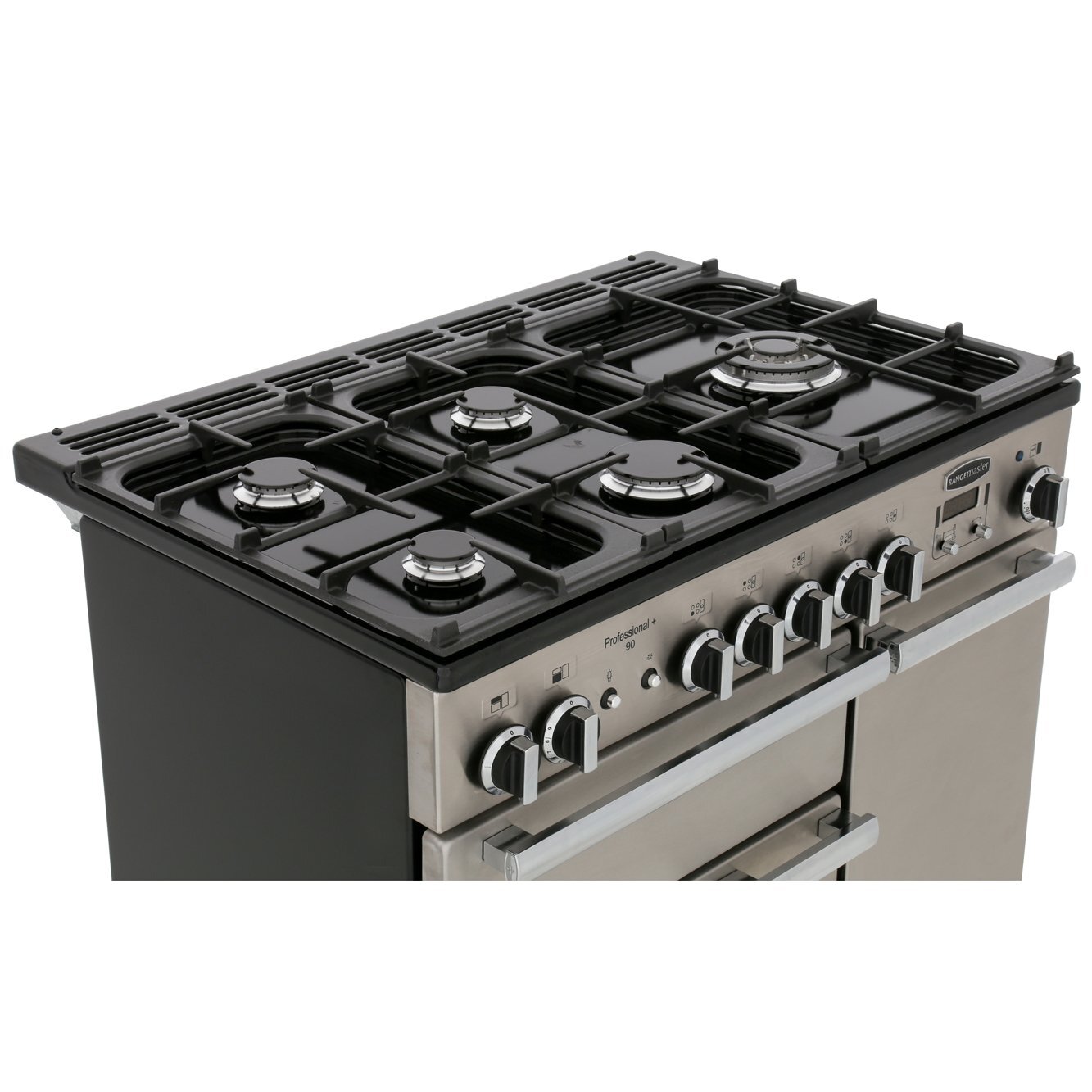 Rangemaster PROP90NGFSS/C 90cm Gas Range Cooker Professional Plus Stainless Steel / Chrome, A Rated