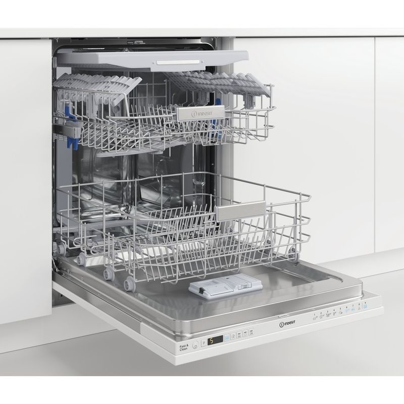 Indesit DIO3T131FEUK Fully Integrated Dishwasher, 14 Place Settings, D Rated