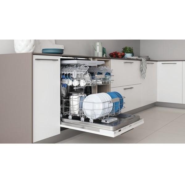 Indesit DIO3T131FEUK Fully Integrated Dishwasher, 14 Place Settings, D Rated
