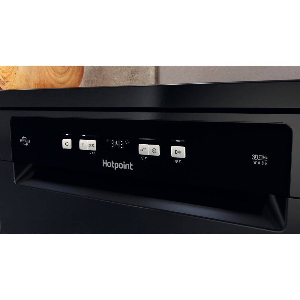 Hotpoint HFC3C26WCBUK Dishwasher, 14 Place Settings, Black, E Rated