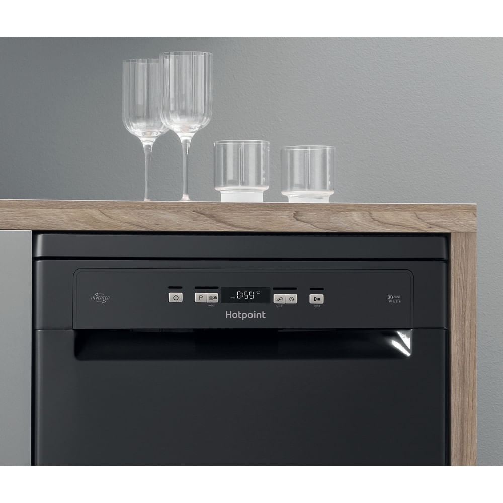 Hotpoint HFC3C26WCBUK Dishwasher, 14 Place Settings, Black, E Rated