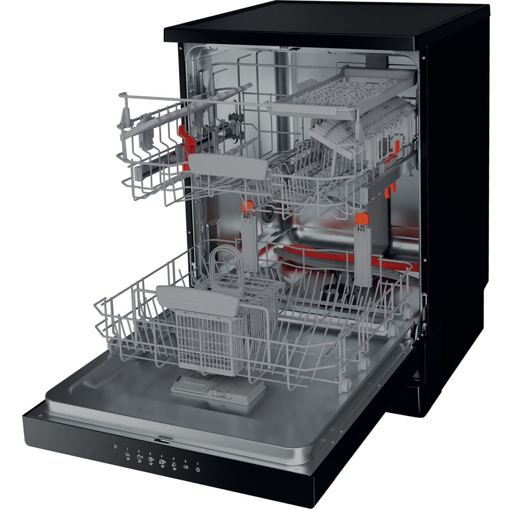 Hotpoint HFC3C26WCBUK Dishwasher, 14 Place Settings, Black, E Rated