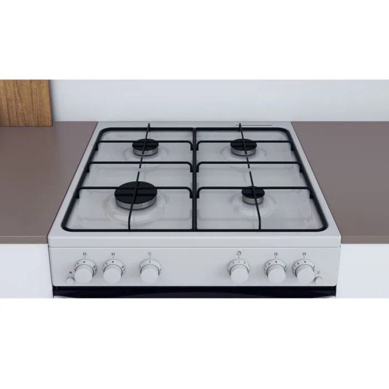 Indesit IS67G1PMW/UK Gas Cooker with Single Oven, White, A+ Rated