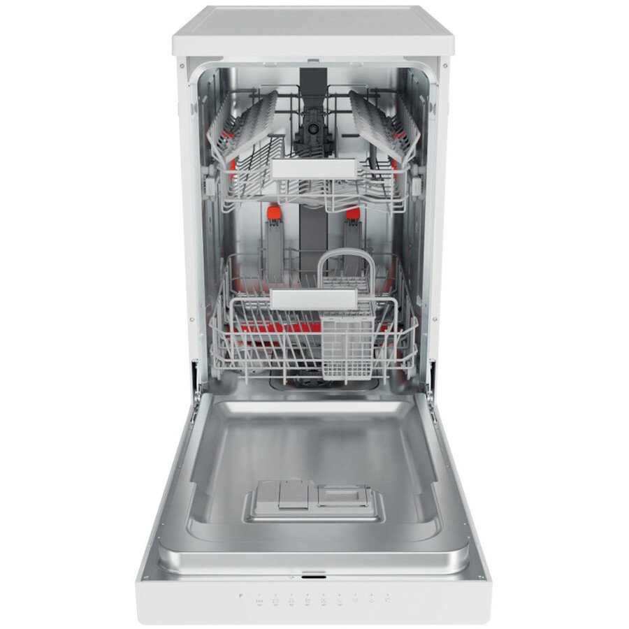 Hotpoint HSFO3T223WUK Slimline Dishwasher, 10 Place Settings, White, E Rated