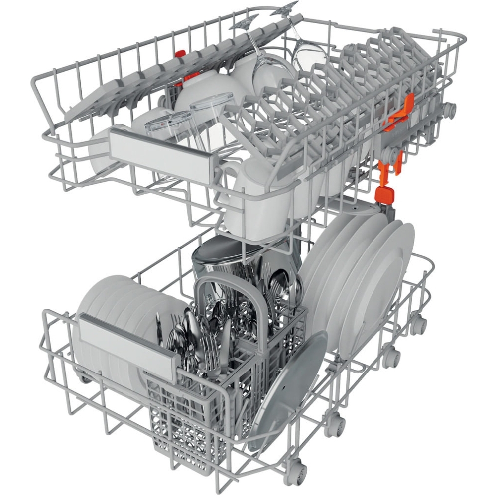 Hotpoint HSFO3T223WXUKN Slimline Dishwasher, 10 Place Settings, Stainless Steel, E Rated