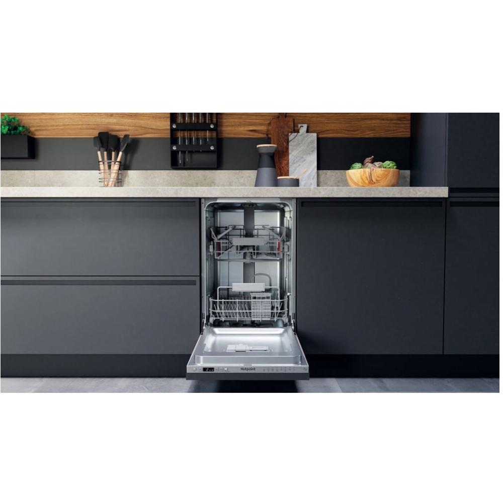 Hotpoint HSICIH4798BI Fully Integrated Slimline Dishwasher, 10 Place Settings, E Rated