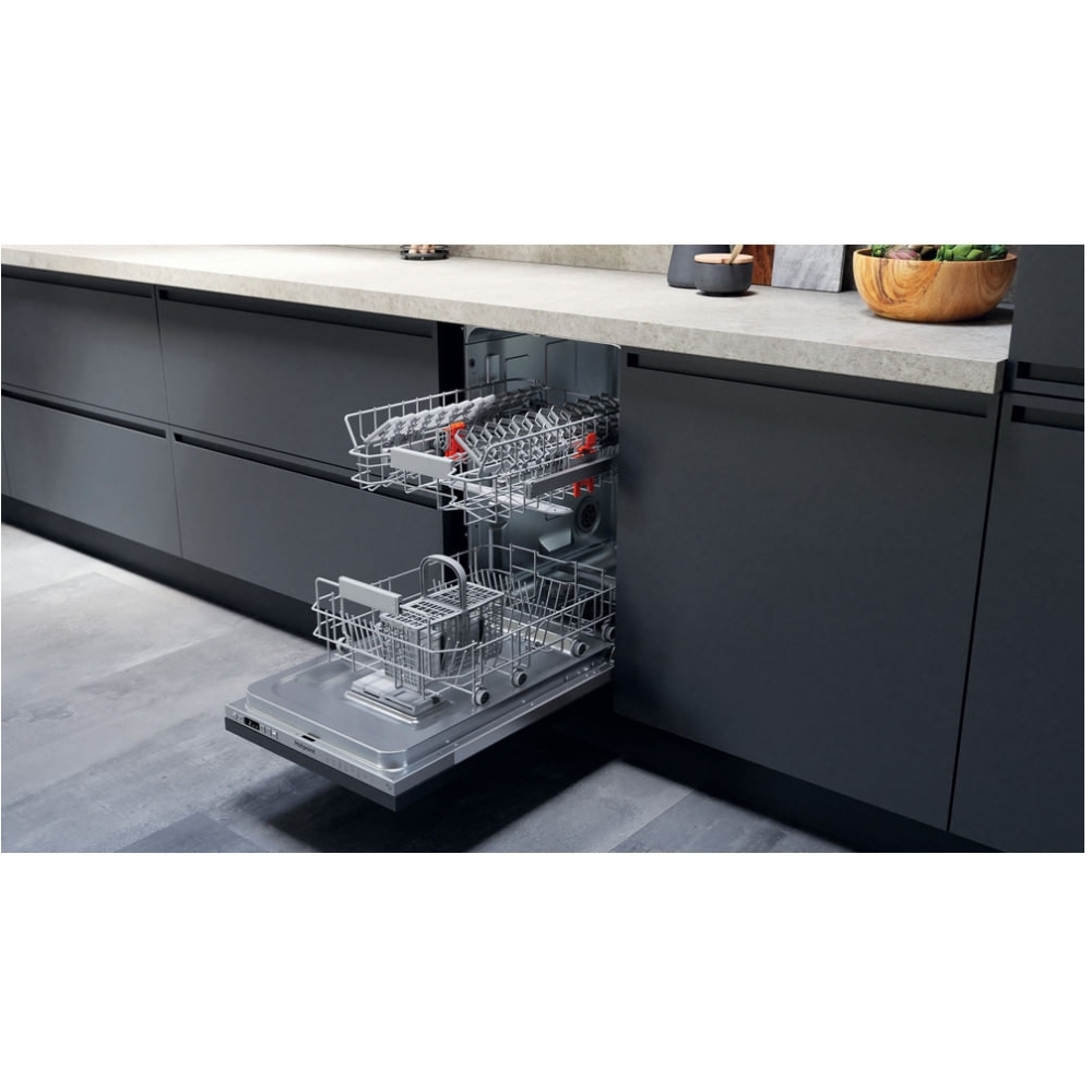 Hotpoint HSICIH4798BI Fully Integrated Slimline Dishwasher, 10 Place Settings, E Rated