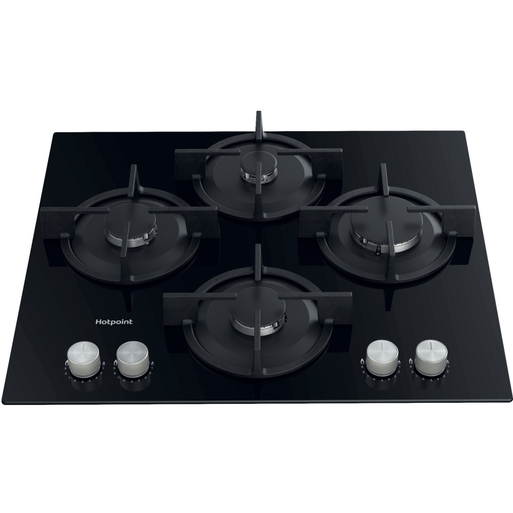Hotpoint HGS61SBK 60cm 4 Burner Gas Hob, Black