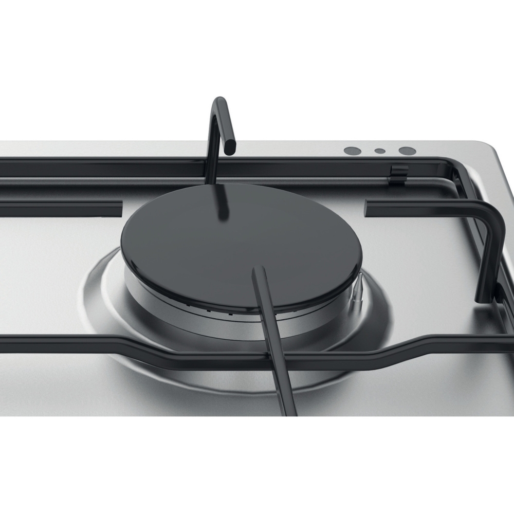 Hotpoint PPH60PFIXUK 59cm 4 Burner Gas Hob, Silver