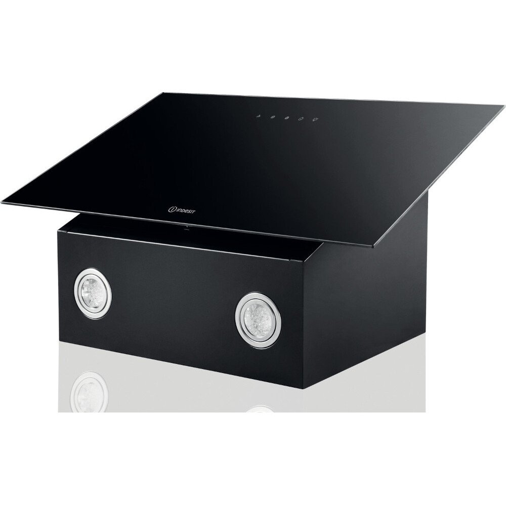 Indesit IHVP 62F LT K 60cm Chimney Cooker Hood, Black, A Rated