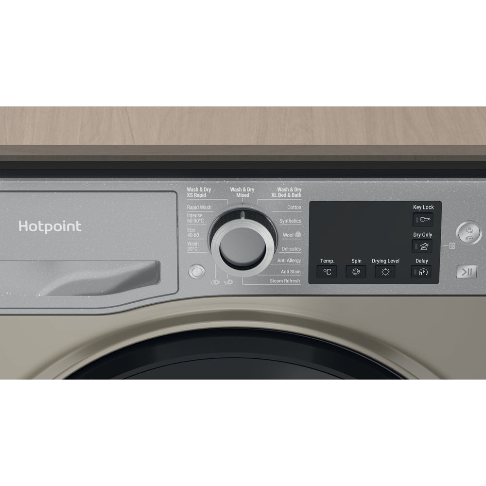 Hotpoint NDB8635GKUK Washer Dryer, 8kg/6kg, 1400 Spin, Grey, D Rated