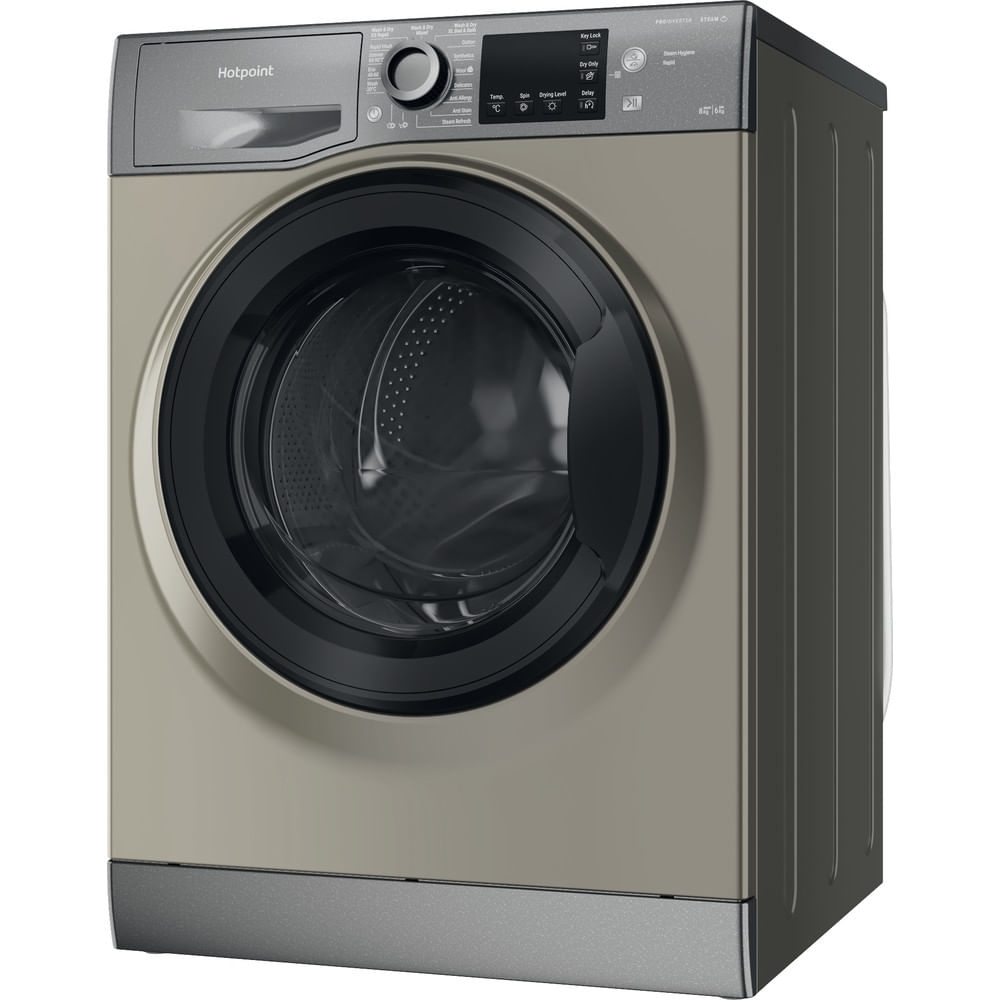 Hotpoint NDB8635GKUK Washer Dryer, 8kg/6kg, 1400 Spin, Grey, D Rated