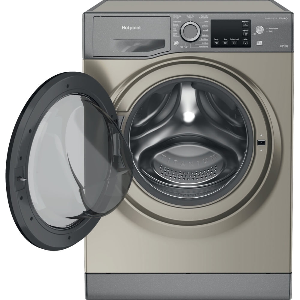 Hotpoint NDB8635GKUK Washer Dryer, 8kg/6kg, 1400 Spin, Grey, D Rated