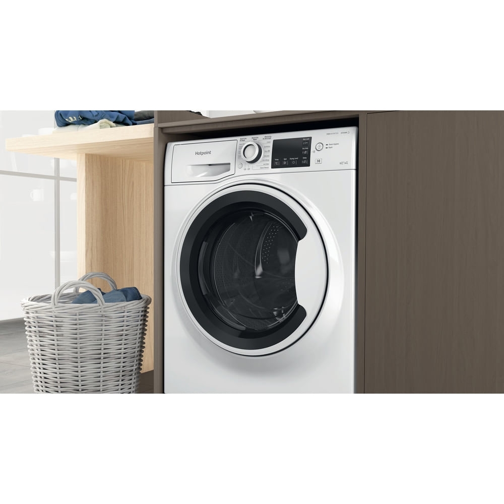 Hotpoint NDB8635WUK Washer Dryer, 8kg/6kg, 1400 Spin, White, D Rated