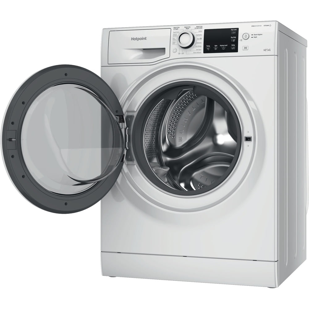 Hotpoint NDB9635WUK Washer Dryer, 9kg/6kg, 1400 Spin, White, D Rated