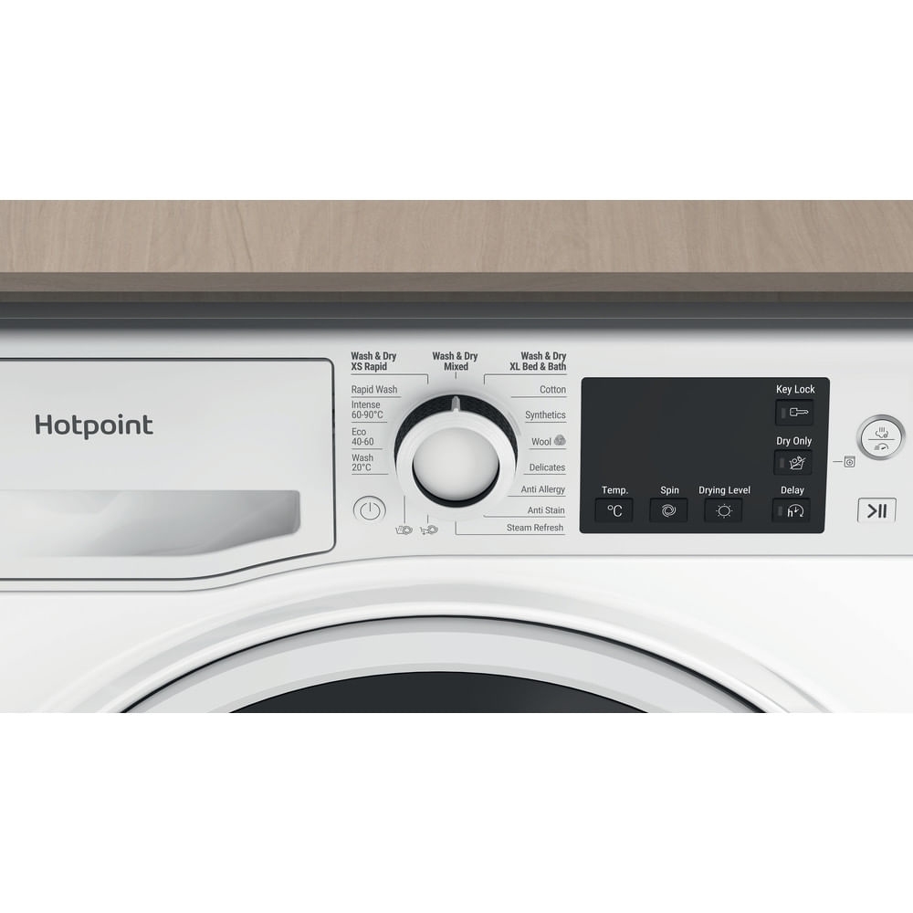 Hotpoint NDB9635WUK Washer Dryer, 9kg/6kg, 1400 Spin, White, D Rated