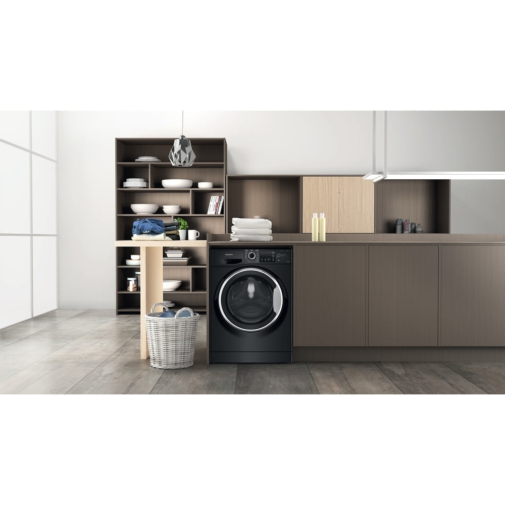 Hotpoint NDB9635BSUK Washer Dryer, 9kg/6kg, 1400 Spin, Black, D Rated