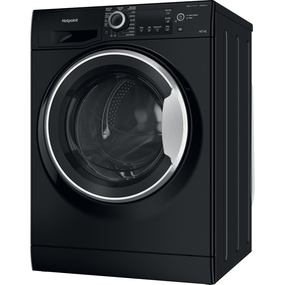 Hotpoint NDB9635BSUK Washer Dryer, 9kg/6kg, 1400 Spin, Black, D Rated