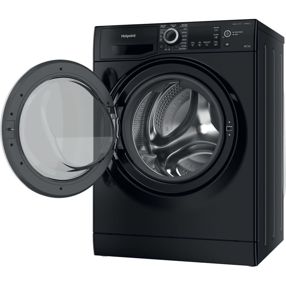 Hotpoint NDB9635BSUK Washer Dryer, 9kg/6kg, 1400 Spin, Black, D Rated