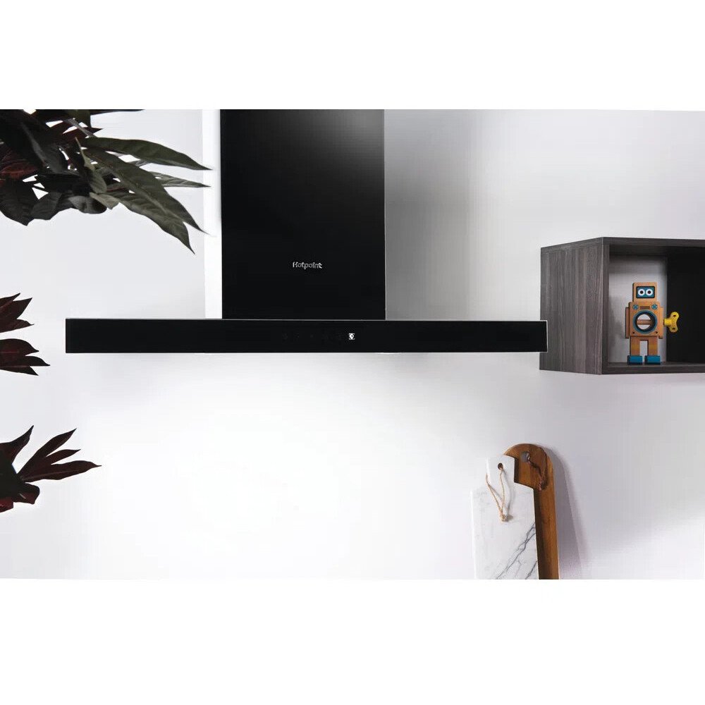 Hotpoint PHBS9.8CLTDK/1 90cm Chimney Cooker Hood, Black, A Rated