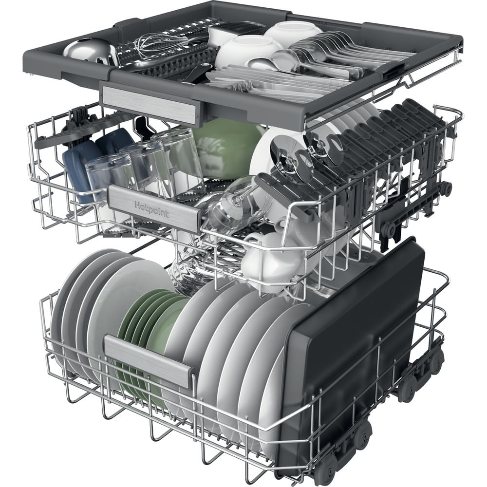 Hotpoint H7I HP42 L UK BuiltIn Fully Integrated Dishwasher, Black, C