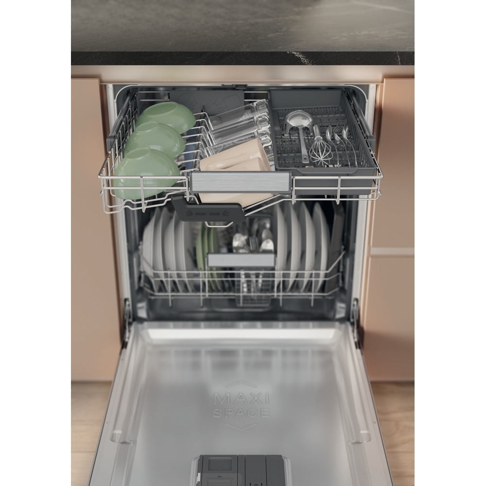 Hotpoint Hydroforce H8IHT59LSUK Fully Integrated Dishwasher, 14 Place Settings, B Rated