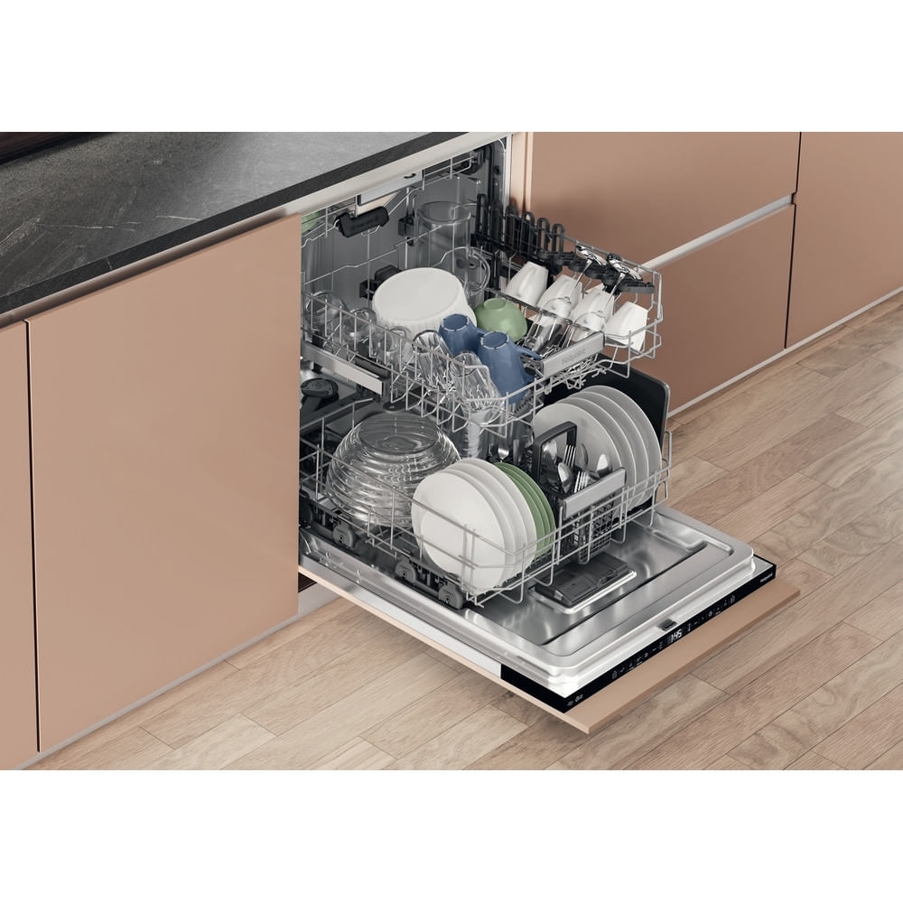 Hotpoint Hydroforce H8IHT59LSUK Fully Integrated Dishwasher, 14 Place Settings, B Rated