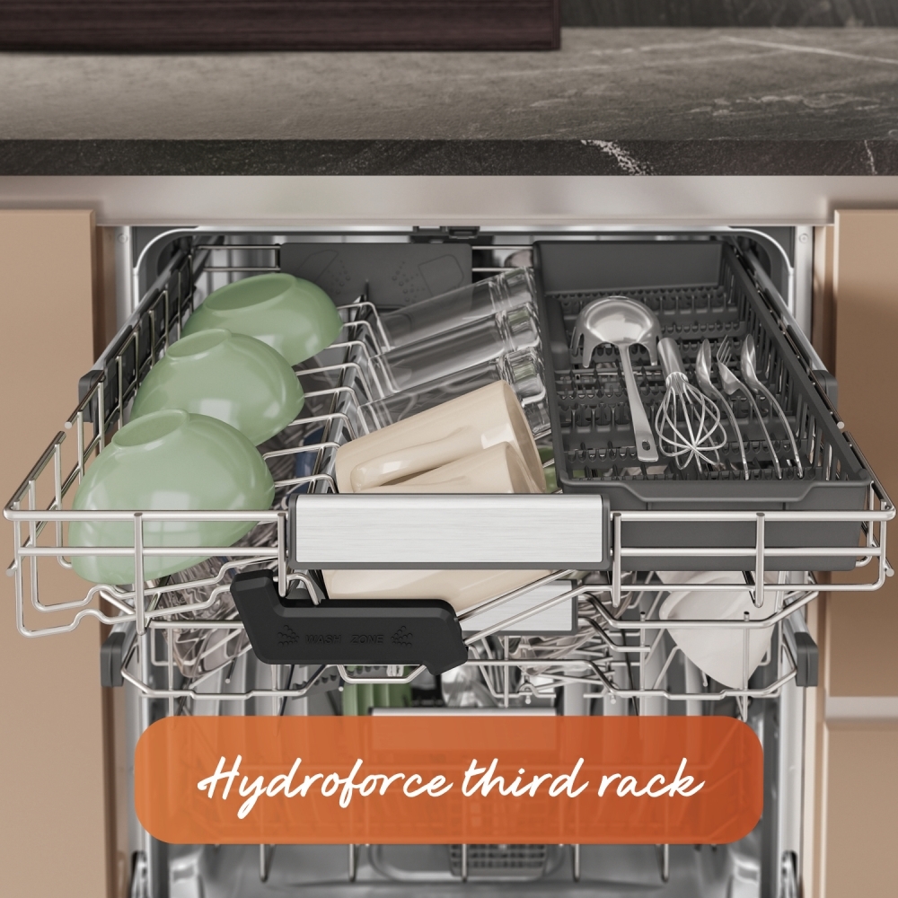Hotpoint Hydroforce H8IHP42LUK Fully Integrated Dishwasher, 14 Place Settings, C Rated