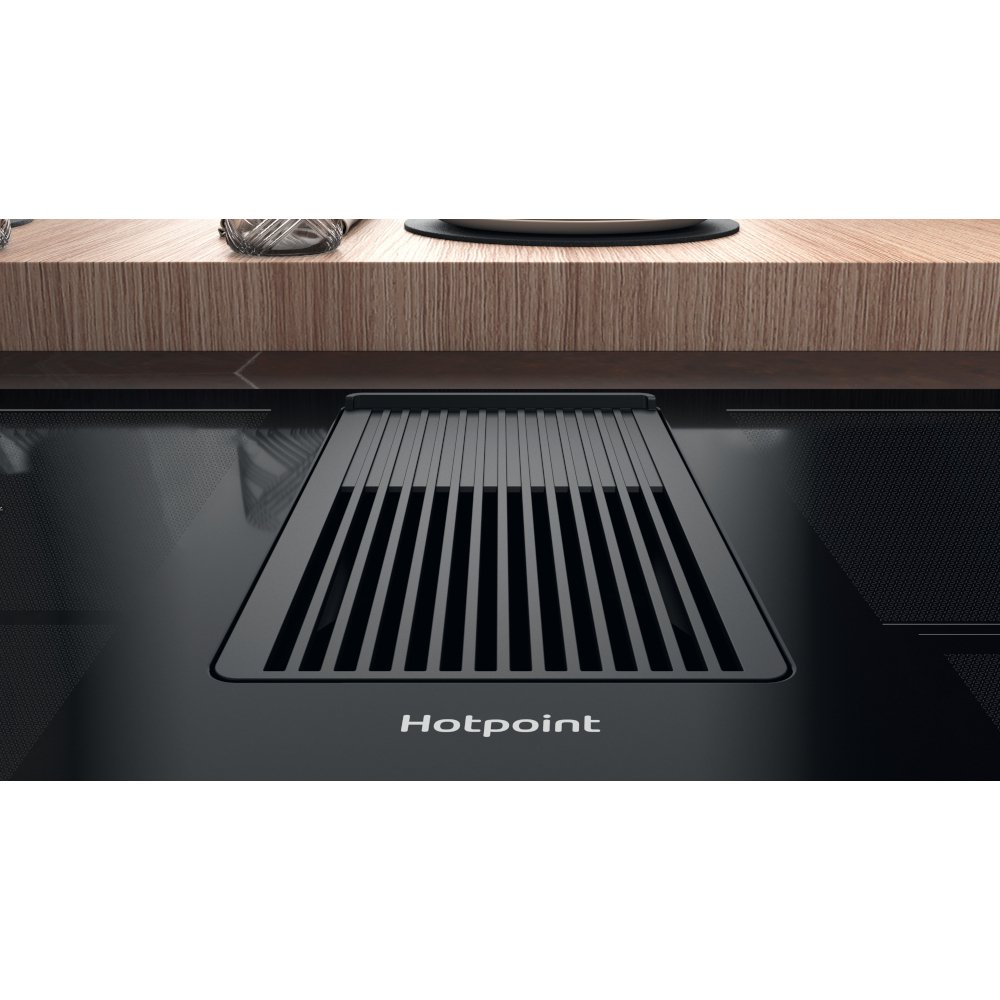 Hotpoint PVH 92 B K/F KIT 83cm Vented Hob, Black, A Rated