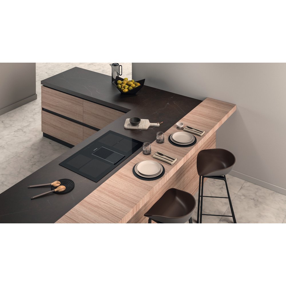 Hotpoint PVH 92 B K/F KIT 83cm Vented Hob, Black, A Rated