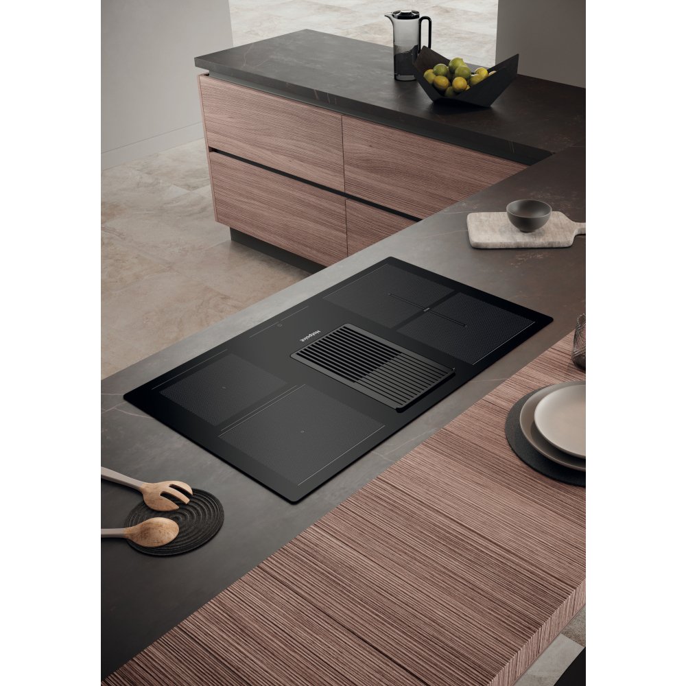 Hotpoint PVH 92 B K/F KIT 83cm Vented Hob, Black, A Rated