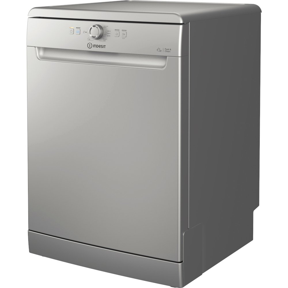 Indesit D2FHK26SUK Dishwasher, 14 Place Settings, Silver, E Rated