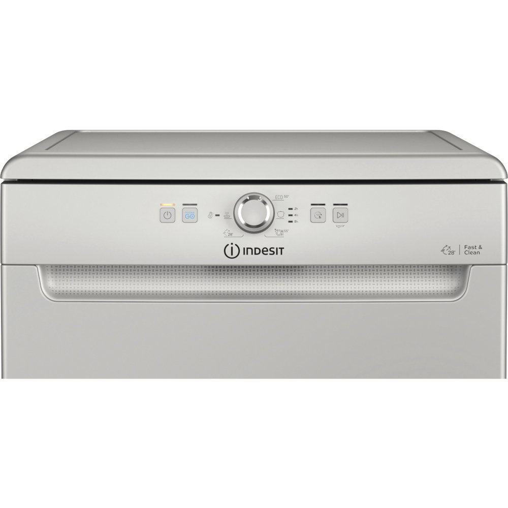Indesit D2FHK26SUK Dishwasher, 14 Place Settings, Silver, E Rated