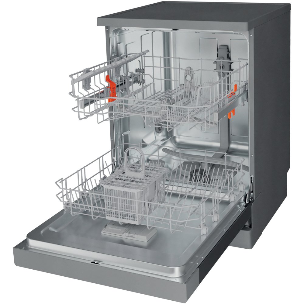 Hotpoint H2FHL626XUK Dishwasher, 14 Place Settings, Stainless Steel, E Rated