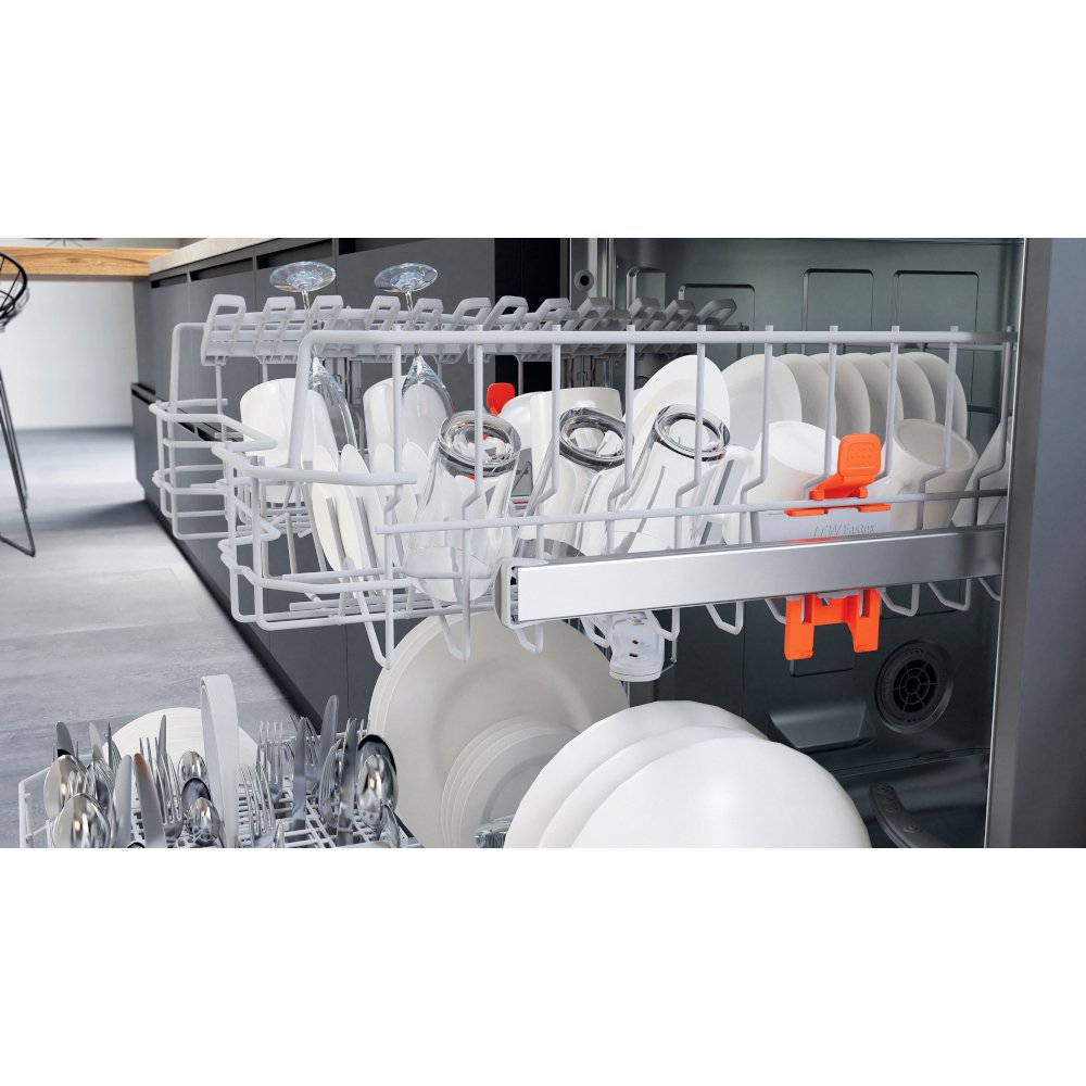 Hotpoint H2FHL626XUK Dishwasher, 14 Place Settings, Stainless Steel, E Rated
