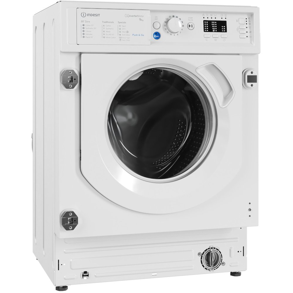 Indesit BIWMIL91485UK Integrated Washing Machine, 9kg, 1400 Spin, White