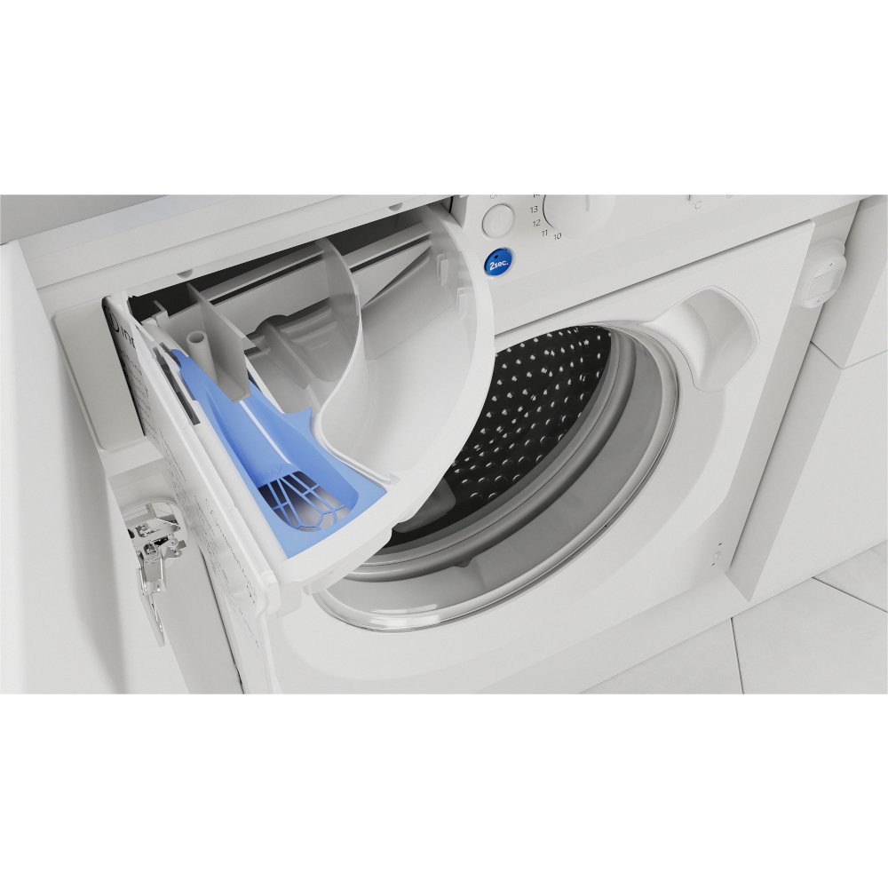 Indesit BIWDIL861485UK Integrated Washer Dryer, 8kg/6kg, 1400 Spin, White, D Rated