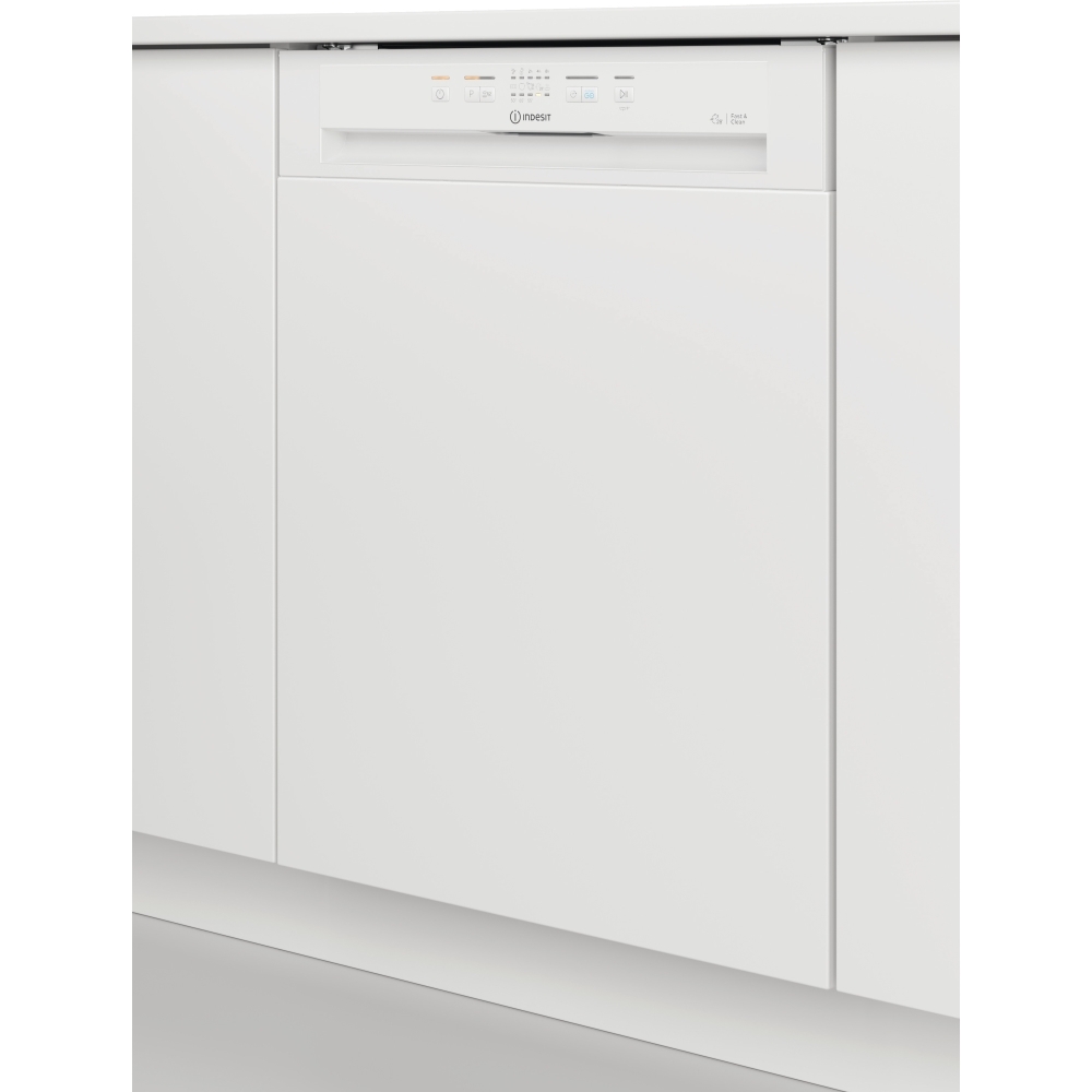 Indesit I3BL626UK Semi Integrated Dishwasher, 14 Place Settings, E Rated