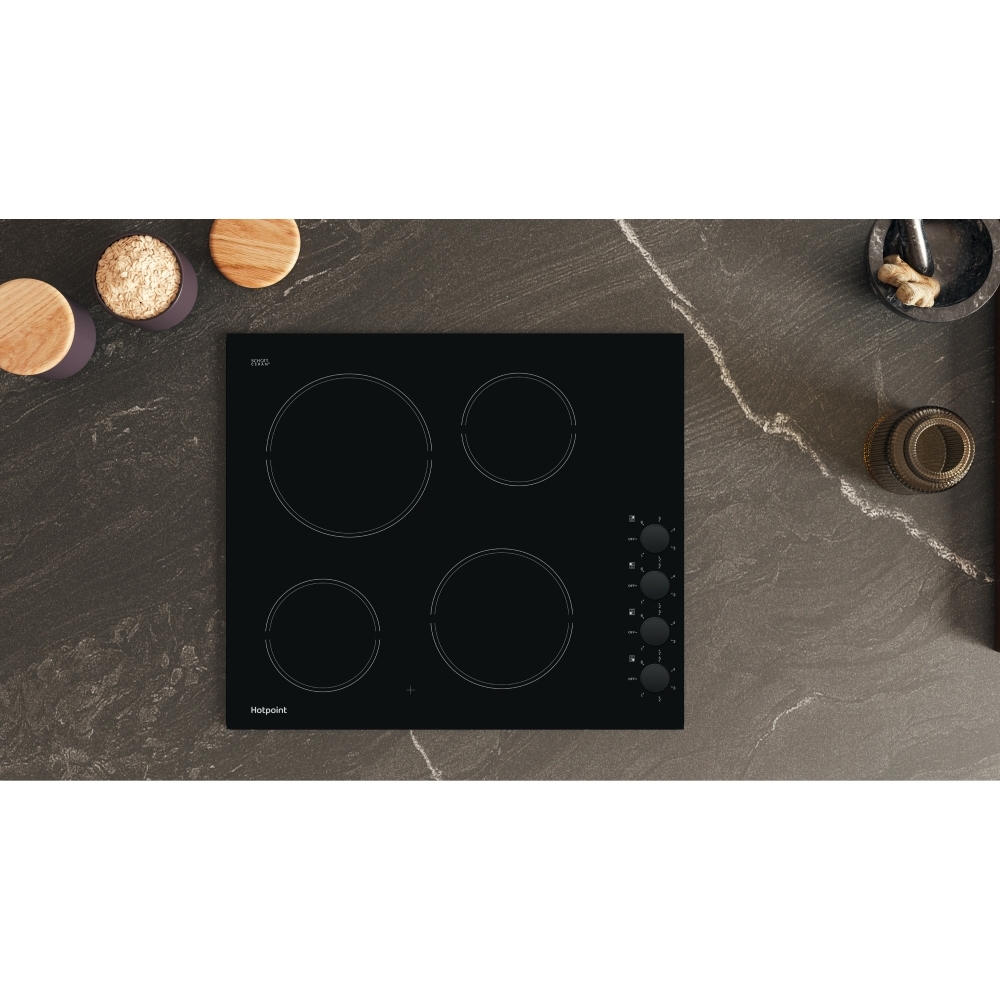 Hotpoint HR620RH 58cm Ceramic Hob, Black