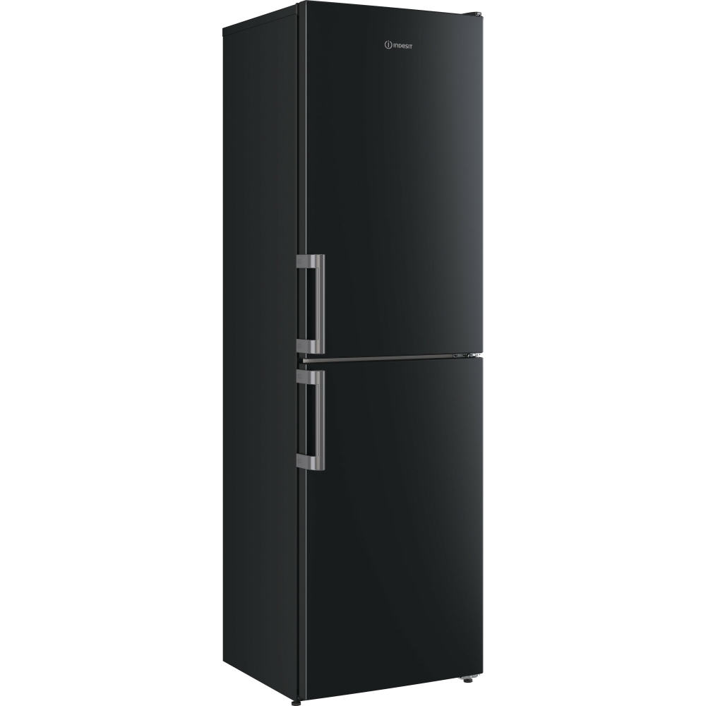 Indesit IB55732BUK Low Frost Fridge Freezer, 50/50, Black, E Rated