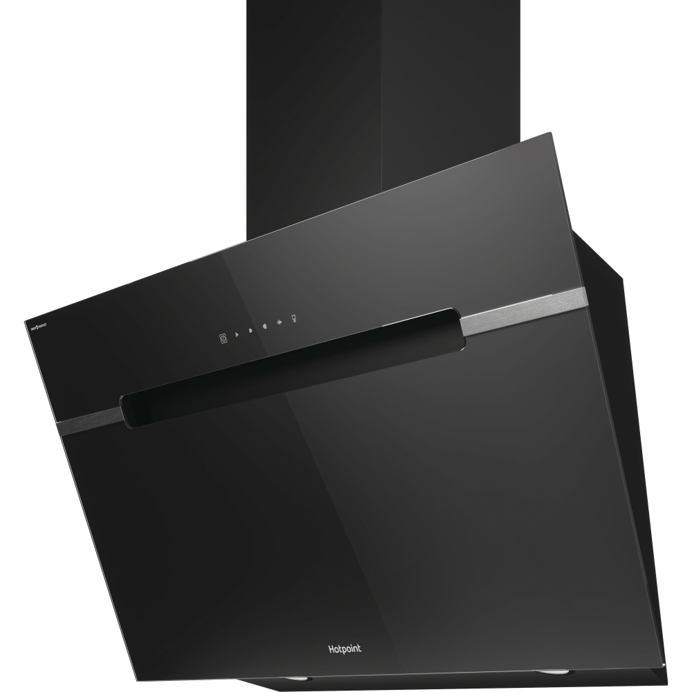 Hotpoint PHVS91FLTDPK 90cm Chimney Cooker Hood, Black, A+ Rated
