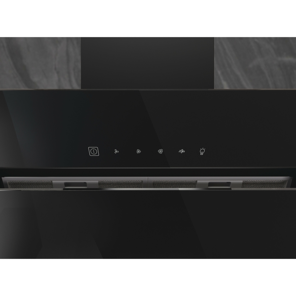 Hotpoint PHVS91FLTDPK 90cm Chimney Cooker Hood, Black, A+ Rated