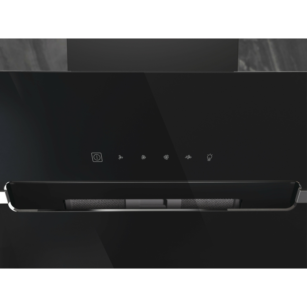 Hotpoint PHVS61FLTDPK 60cm Chimney Cooker Hood, Black, A Rated